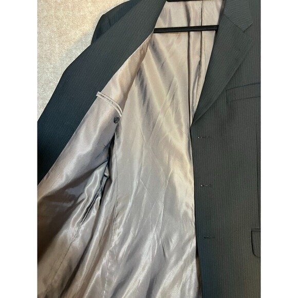 Perry Ellis Suit Jacket Men 44R Black three-button Single Vented Notched Collar - Picture 12 of 12